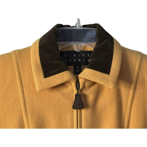 Finity Studio Womens Vtg Apricot Wool Cashmere Velvet Zip Front Jacket Sz 8 - Picture 3 of 6
